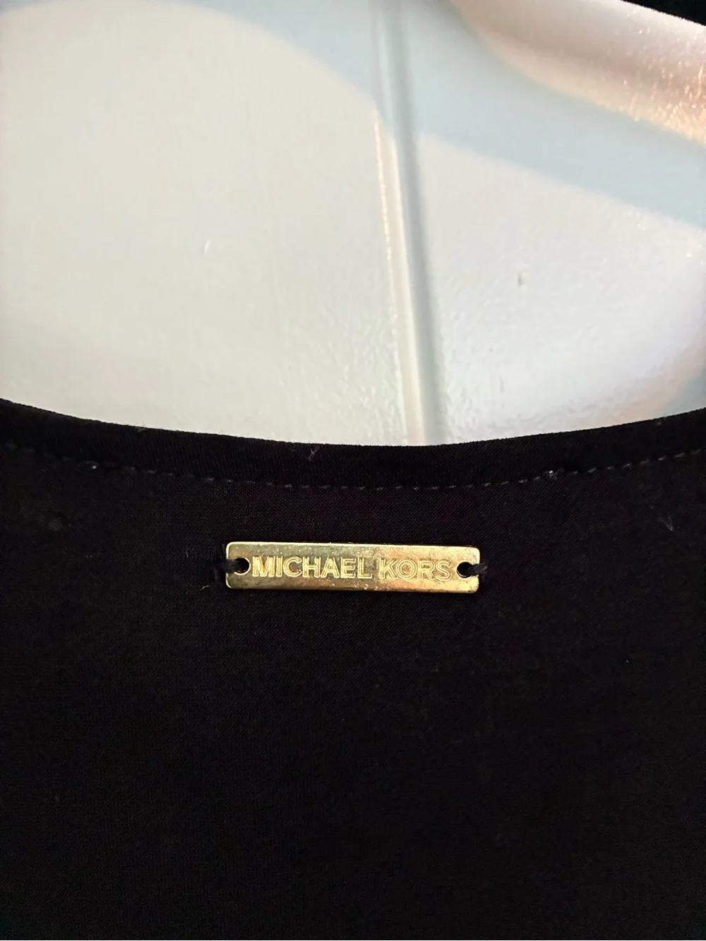 Michael Kors Black Mini Dress with Crochet Long Sleeves